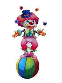 Clown on ball poster