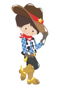 Little cowboy with hat poster