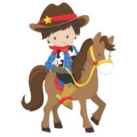 Cowboy riding horse poster