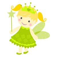 Green fairy with crown - poster