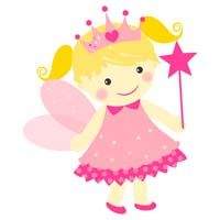 Pink fairy with crown - poster