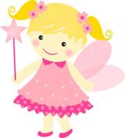 Pink fairy with flowers - posters