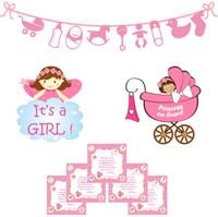 Baby girl announcement kit