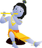 Krishna playing the flute poster