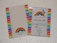 Rainbow birthday invitation with custom envelope