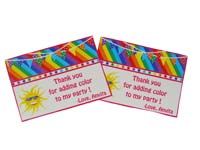 Rainbow Birthday theme Thank you cards