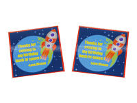 Space Birthday theme Thank you cards