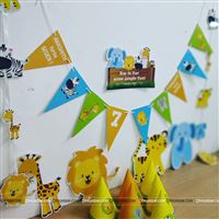 Colorful jungle party banners for your house party