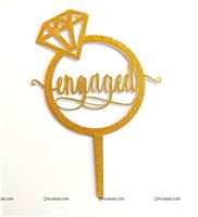 Engaged Cake topper Gold 