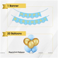 Blue and Gold Banner Kit (Pack of 21)