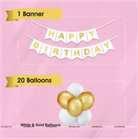 White and Gold Banner Kit (Pack of 21)