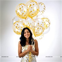 Gold Confetti Balloons (Pack of 5)