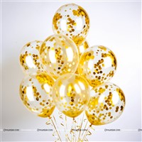 Gold Confetti Balloons (Pack of 5)