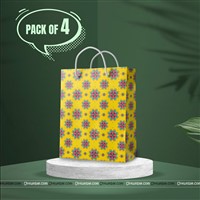 Indian Motif printed Gift Bag ( Pack of 4 )