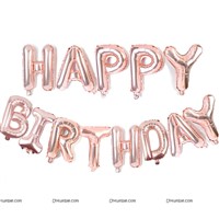 Happy Birthday balloon Alphabets (Rose Gold)