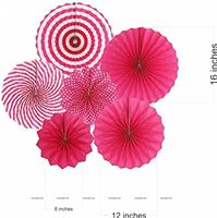 Pink party decoration Paper fan kit - 6pcs