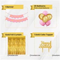 Pink & Gold Foil Curtain Kit ( 24 pc pack)