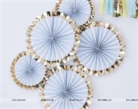 White with Gold Border Paper fans