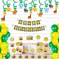 Baby Jungle Theme  Swirls and Toppers Kit
