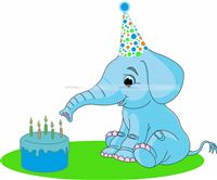 Elephant with cake