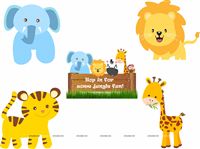 Baby Jungle Birthday theme Posters pack