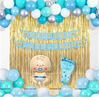 Baby Boy Welcome Home Foil Decor Kit Gold (Pack of 45 pcs)