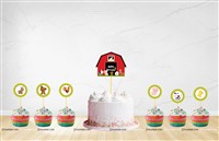 Barnyard / Farm themed Cup cake & cake topper set ( Pack of 13)