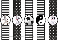 Black & White Birthday theme Wristbands