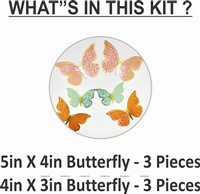 Multicolor Butterfly Party Decor Stickers - 1 Set