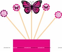 Dark pink and purple butterfly centerpiece 