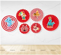 Circus Theme Paper fan Decorations