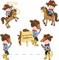 Cowboy Birthday theme Posters pack