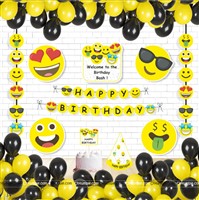 Emoji Super saver birthday decoration kit (Pack of 58 pieces)