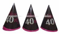 40th Birthday Hats (Set of 6)