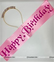 Birthday Girl Tiara and Pink Sash Set 