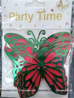 Green and Red Butterfly Party Decor Stickers- 1 Set