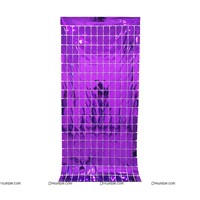 Purple Square Foil Curtain