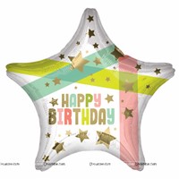 Star shape Happy Birthday Foil Balloon