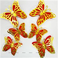 Gold and Orange Butterfly Party Decor Stickers- 1 Set