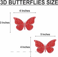 Red Butterfly Party Decor Stickers- 1 Set