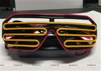LED Glasses Light Up El Wire Neon Glasses (Red and yellow)
