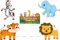 Jungle Birthday Supplies theme Posters pack