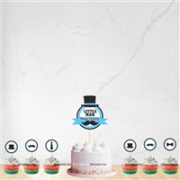 Little Man Cup cake & cake topper set ( Pack of 13)