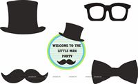 Little Man Birthday | Boss Baby | Mustache theme Posters pack