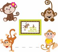 Monkey Birthday theme Posters pack