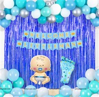 Baby Boy Welcome Home Foil Decor Kit Blue (Pack of 45 pcs)