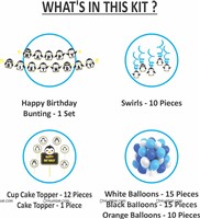 Penguin Blue and White Theme Swirls Cup Cake Toppers Kit