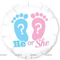 He or She 18inch Round Foil Balloon