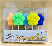 Paw shaped multicolor candles - Set of 5