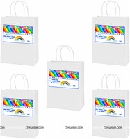 Rainbow Birthday theme Stickered gift bags